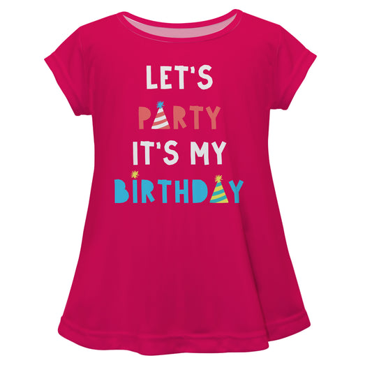 Let's Party It's My Birthday Hot Pink Laurie Top