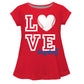 Love Baseball Red Short Sleeve Laurie Top