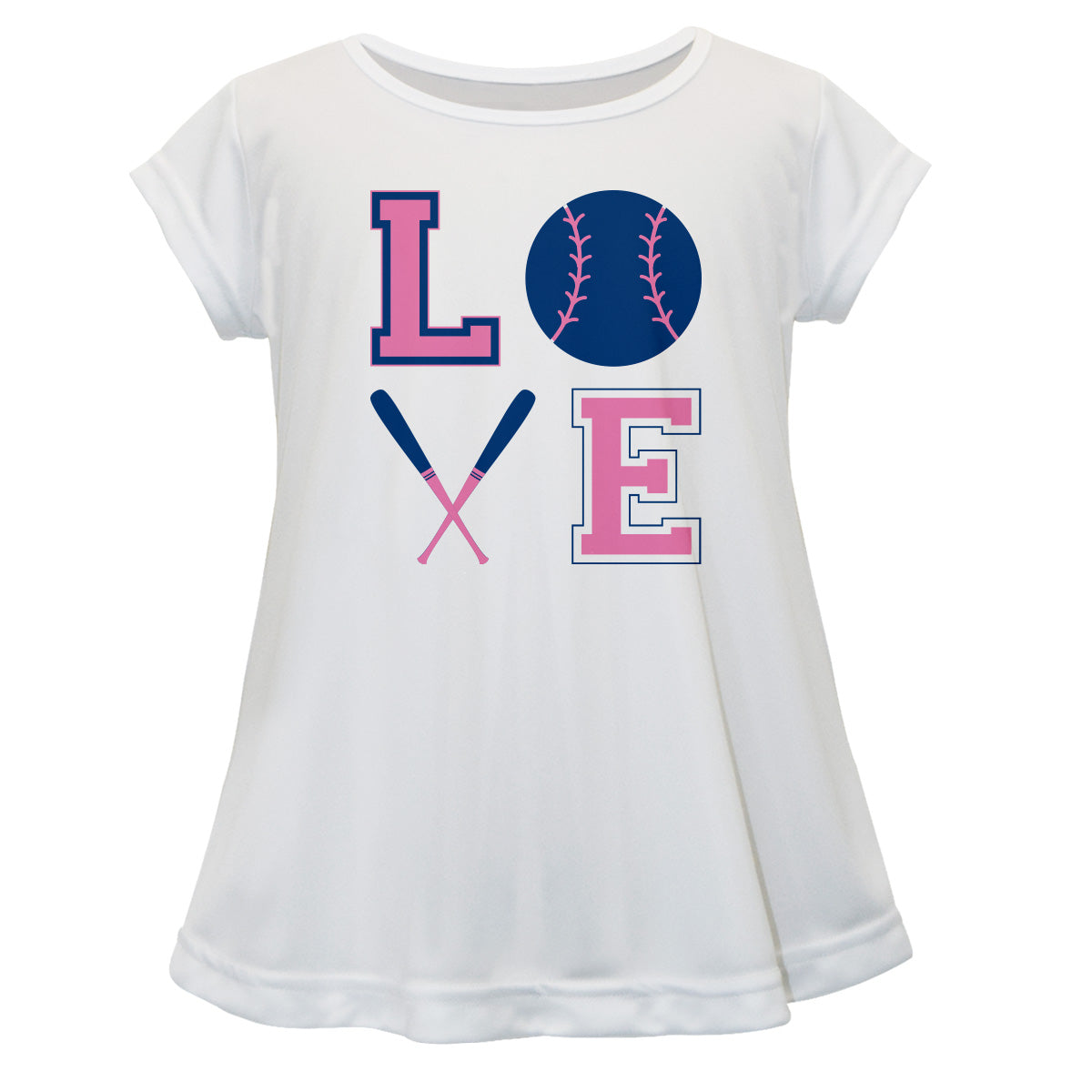 Love Baseball White Short Sleeve Laurie Top