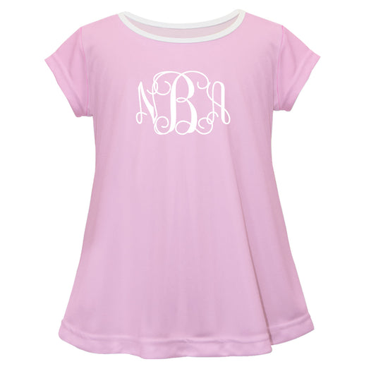 Personalized Monogram Light Pink Short Sleeve Laurie Top
