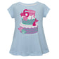 Mermaid Personalized Your Age and Name Light Blue Short Sleeve Laurie Top