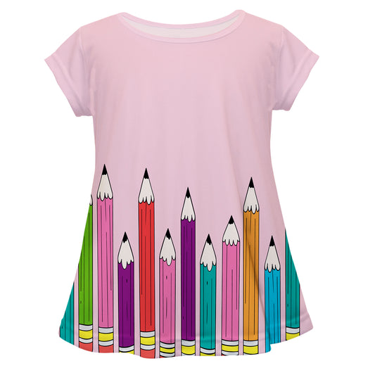 Pencils Light Pink Short Sleeve Laurie Top