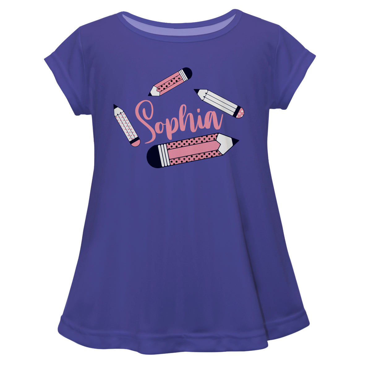 Pencil Name Purple Short Sleeve Laurie Top