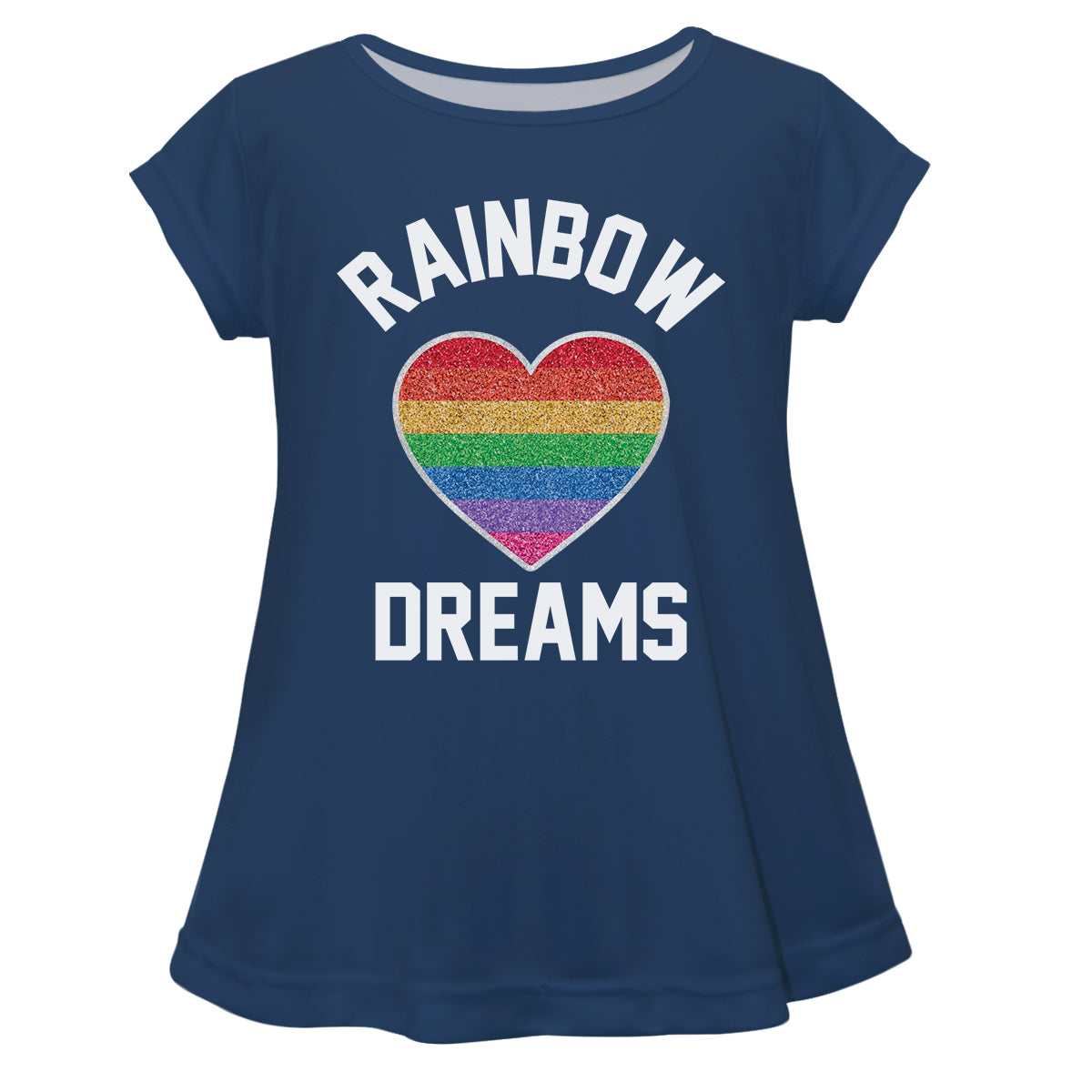 Rainbow Dreams Navy Short Sleeve Laurie Top - Wimziy&Co.