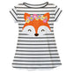 Fox White And Black Stripes Short Sleeve Laurie Top