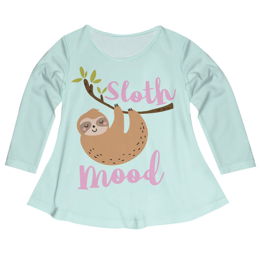 Sloth Mood Mint Long Sleeve Laurie Top