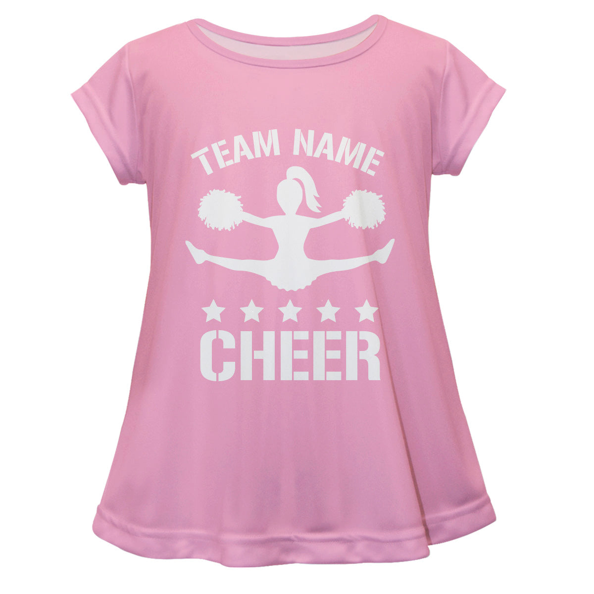 Cheer Personalized Name Pink Short Sleeve Laurie Top
