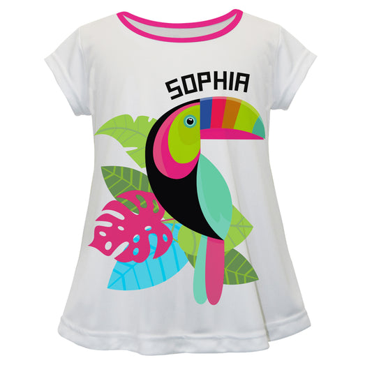 Toucan Name White Short Sleeve Laurie Top