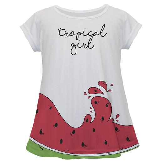 Tropical Girl White Short Sleeve Laurie Top