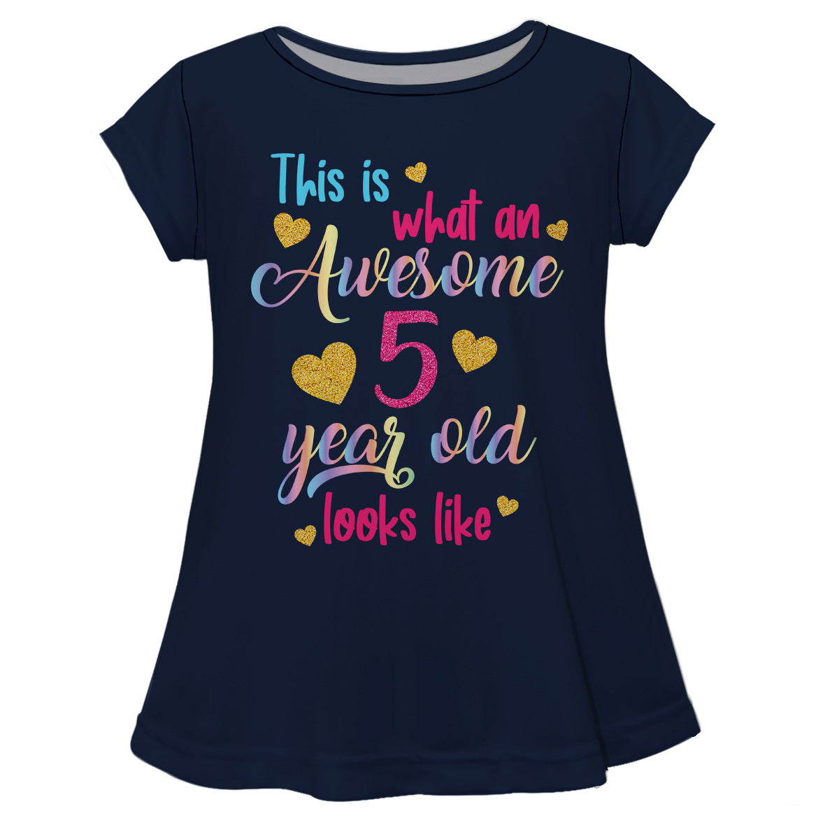 What An Awesome Personalized Age Navy Short Sleeve Laurie Top