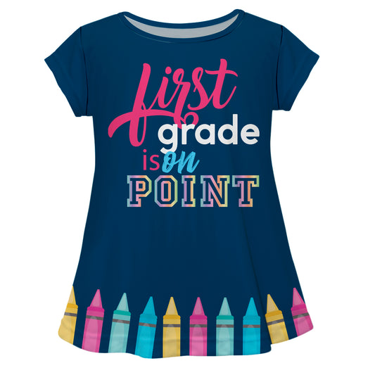 Your Grade Is On Point Navy Short Sleeve Laurie Top