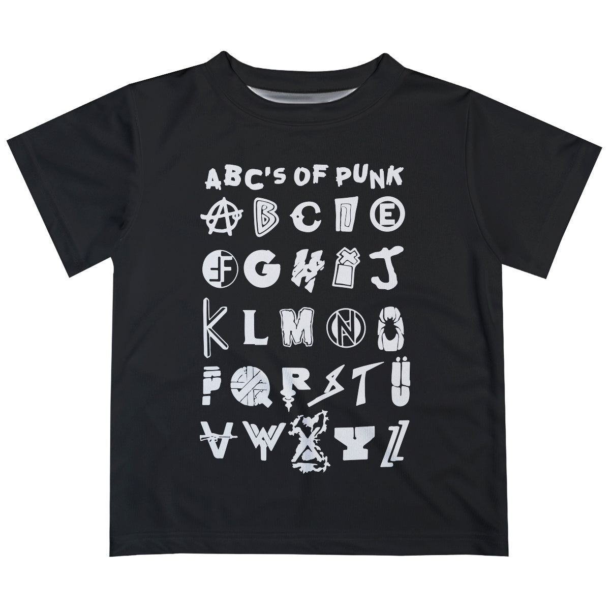 ABC Of Punk Black Short Sleeve Tee Shirt