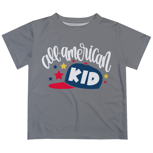 All American Kid Gray Short Sleeve Tee Shirt