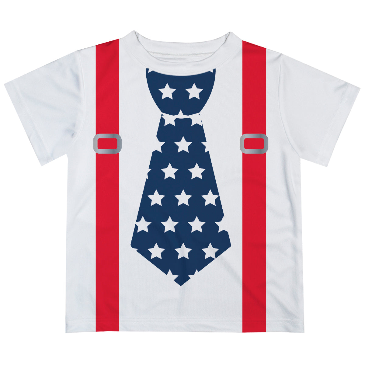 American Tie White Short Tee Shirt - Wimziy&Co.