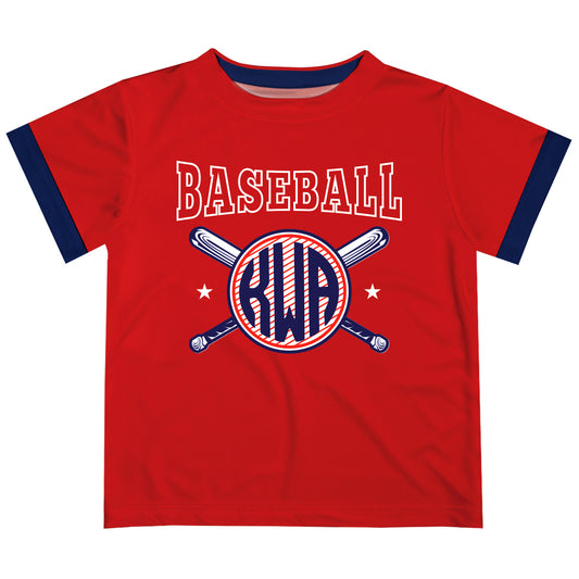 Baseball Red and Navy Short Sleeve Boys T-Shirt