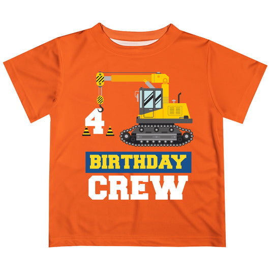 Birthday Crew Personalized Your Age Orange Short Sleeve Tee Shirt