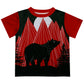 Boys red and black bear short sleeve onesie with name - Wimziy&Co.