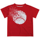 Baseball Red Short Sleeve Tee Shirt