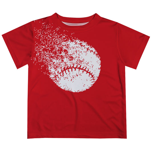 Baseball Red Short Sleeve Tee Shirt