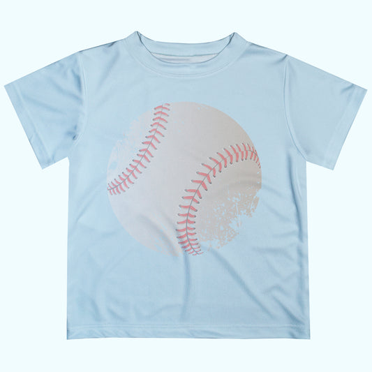 Baseball Personalized Name and Number Light Blue Short Sleeve Tee Shirt