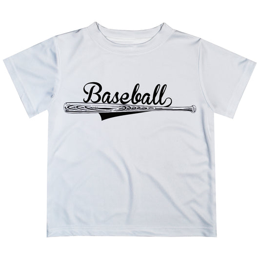 Baseball Personalized Last Name and Number White Short Sleeve Tee Shirt