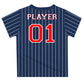 Baseball Personalized Name and Number Navy and White Stripes Short Sleeve Tee Shirt - Wimziy&Co.