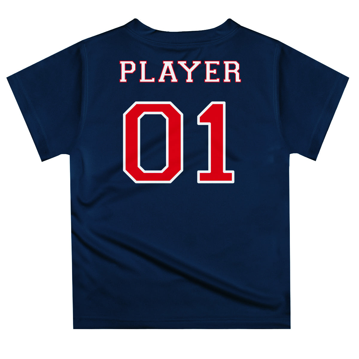 Baseball Personalized Name and Number Navy and Red Short Sleeve Tee Shirt - Wimziy&Co.