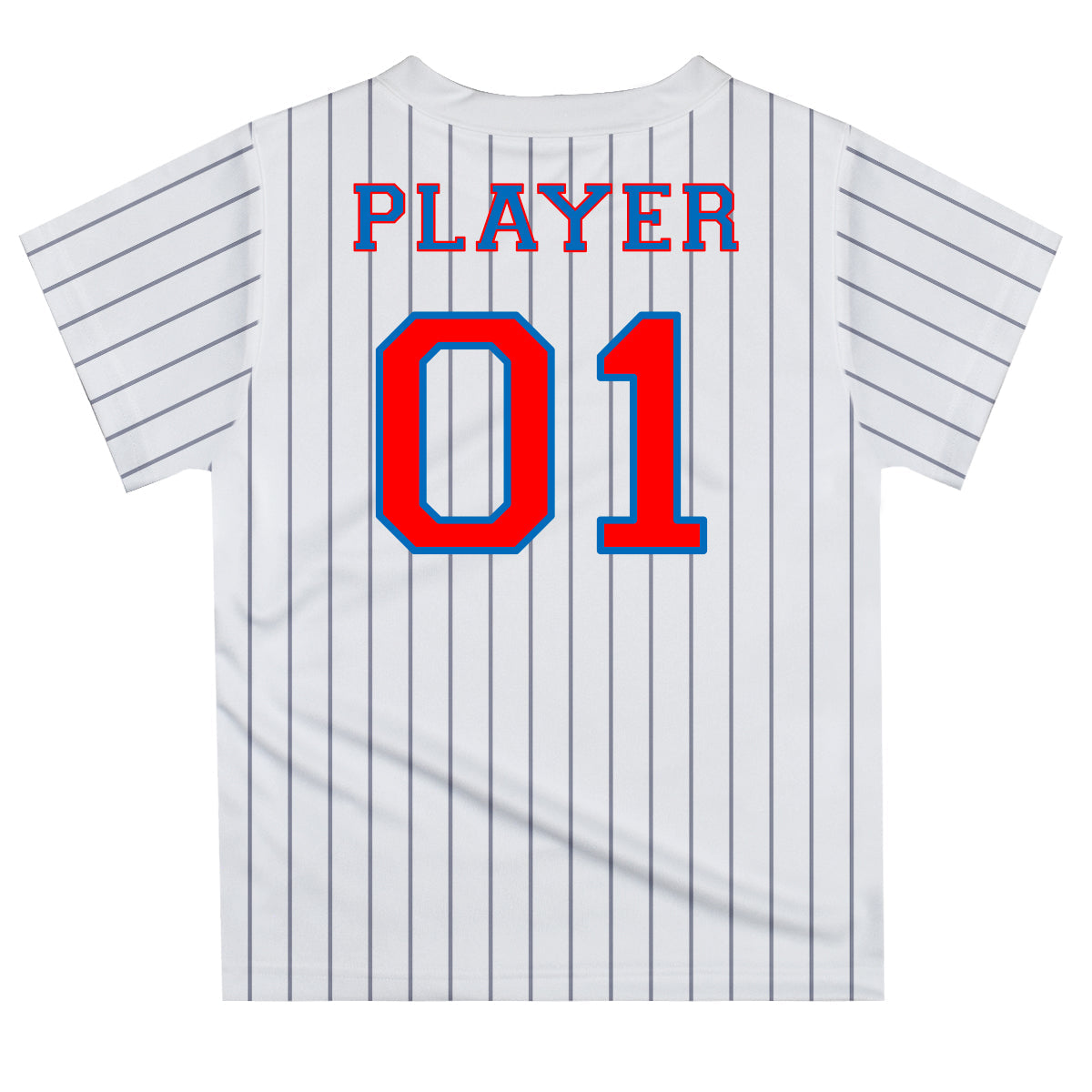 Baseball Personalized Name and Number White Gray Stripes Short Sleeve Tee Shirt - Wimziy&Co.