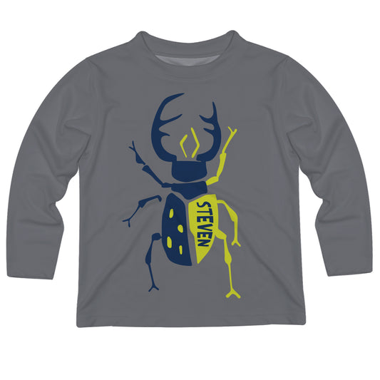 Beetle Personalized Name Gray Long Sleeve Tee Shirt