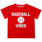 Baseball Vibes Red Short Sleeve Tee Shirt