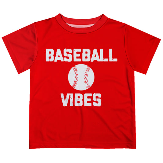 Baseball Vibes Red Short Sleeve Tee Shirt