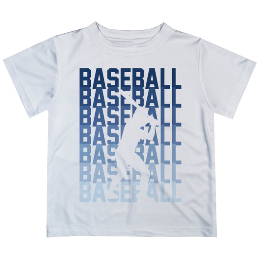 Baseball Player Personalized Your Name and Number White Short Sleeve Tee Shirt