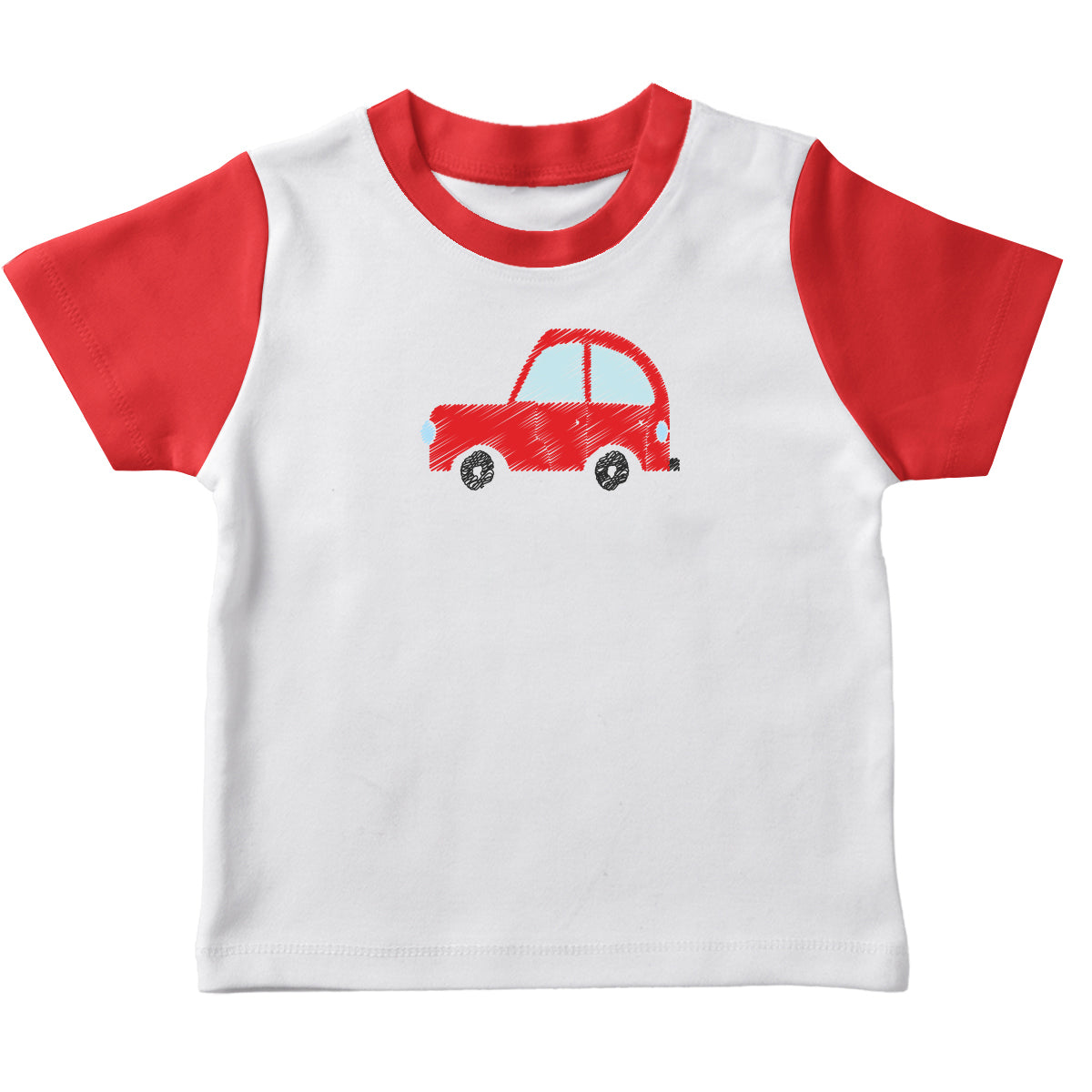 Car Name White And Red Short Sleeve Tee Shirt - Wimziy&Co.