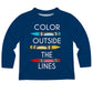 Color Outside The Lines Navy Long Sleeve Tee Shirt