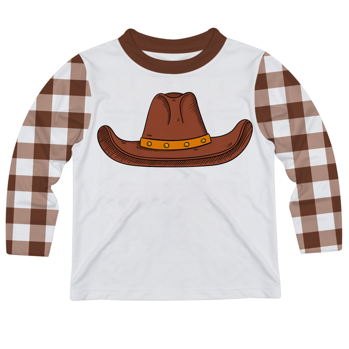 Cowboy Hat and Personalized Name White Long Sleeve Tee Shirt - Wimziy&Co.