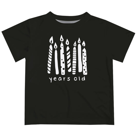 Personalized Candle Years Old Black Short Sleeve Tee Shirt