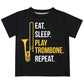 Eat Sleep Play Trombone Black Short Sleeve Tee Shirt