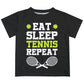 Eat Sleep Tennis Repeat Black Short Sleeve Tee Shirt