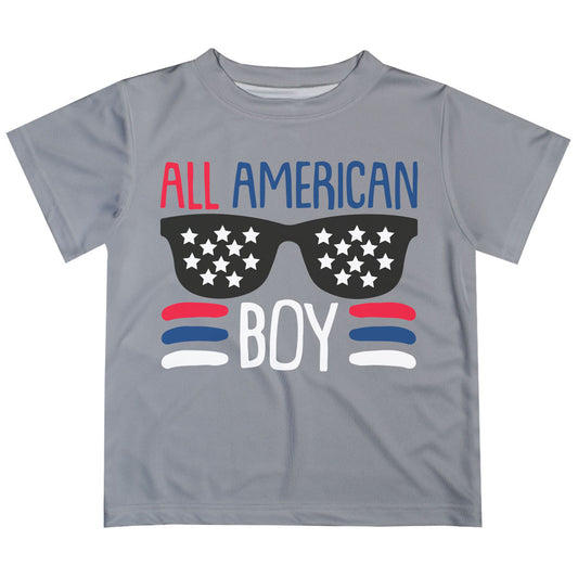 All American Boy Gray Short Sleeve Tee Shirt