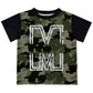 Boys green camo and white short sleeve tee shirt with name and initial - Wimziy&Co.
