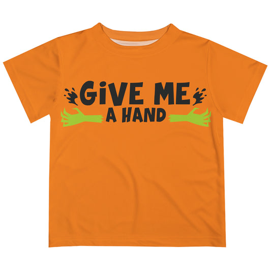Give Me A Hand Orange Short Sleeve Tee Shirt