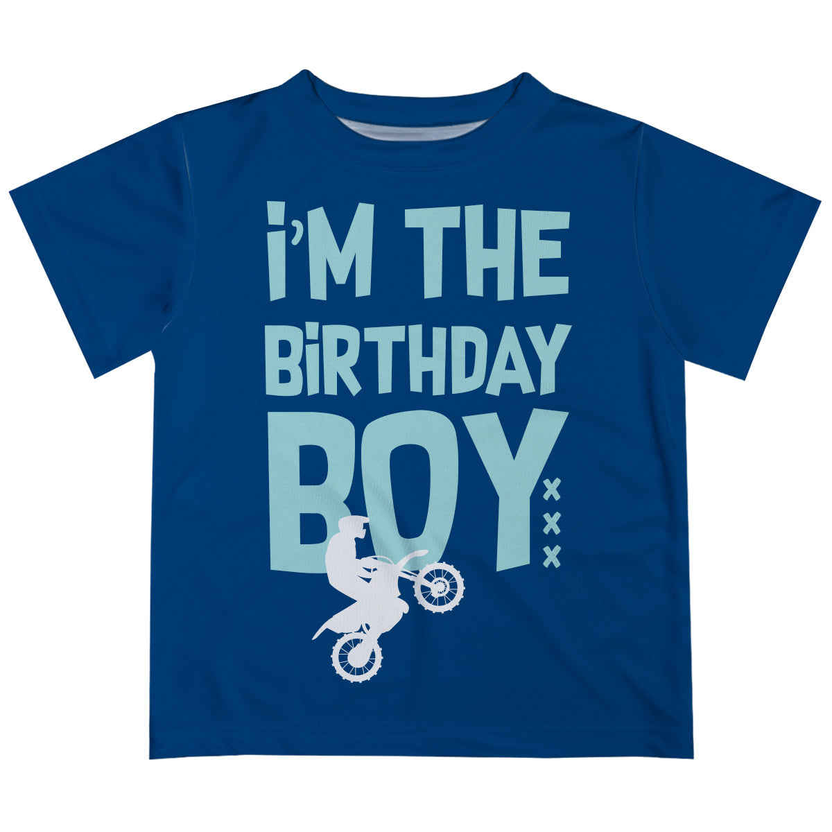 I Am Birthday Boy Motorcycle Navy Short Sleeve Tee Shirt