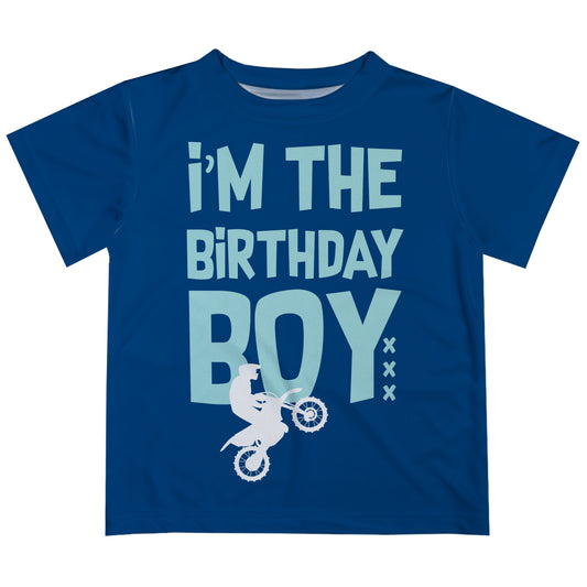 I Am Birthday Boy Motorcycle Navy Short Sleeve Tee Shirt
