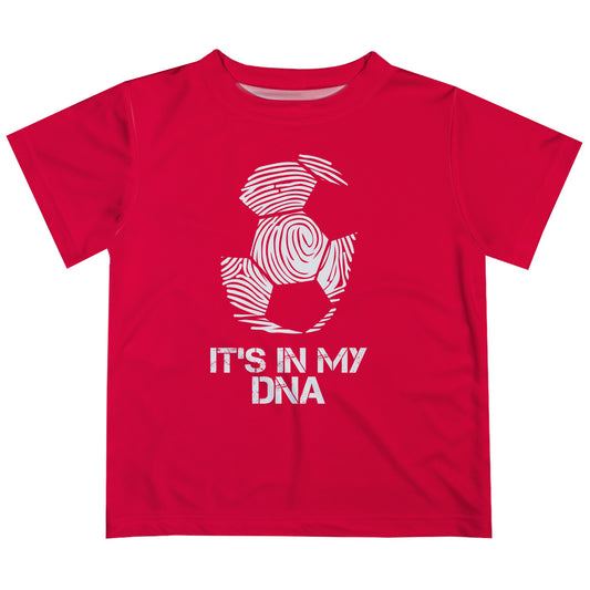 Its In My DNA Soccer Red Short Sleeve Tee Shirt