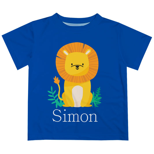 Lion Personalized Name Royal Short Sleeve Tee Shirt