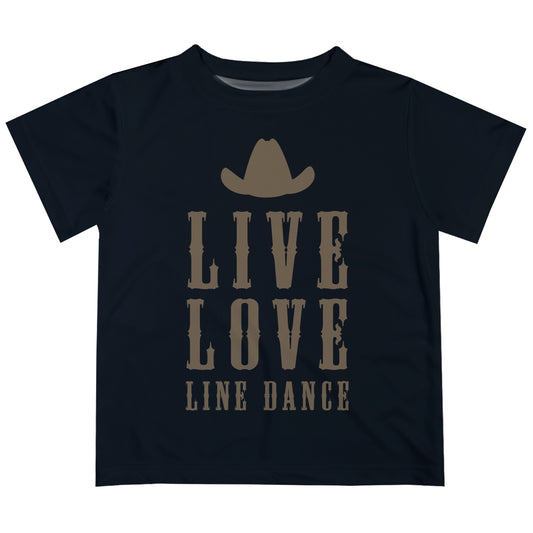 Live Love Line Dance Black Short Sleeve Tee Shirt
