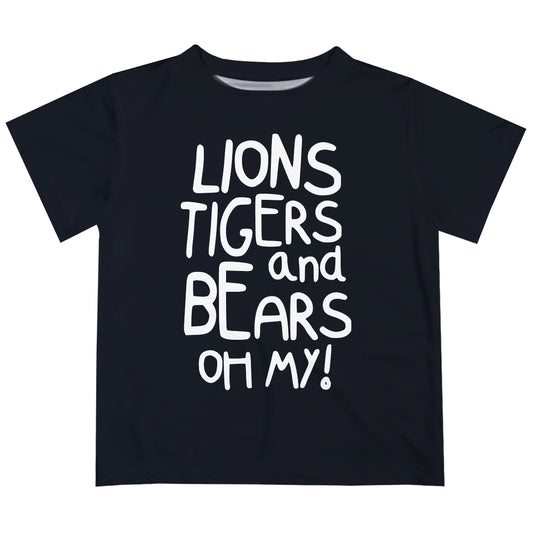 Lions Tigers and Bears Oh My Black Short Sleeve Tee Shirt