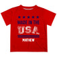 Made In The USA Name Red Short Sleeve Tee Shirt