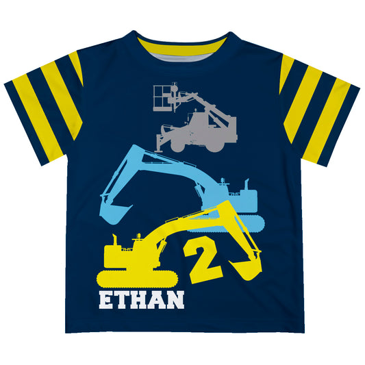 Excavator Name and Your Age Navy Short Sleeve Tee Shirt