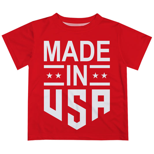 Made In USA Red Short Sleeve Tee Shirt